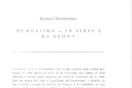 Humorismo : en serio y en broma. [artículo]