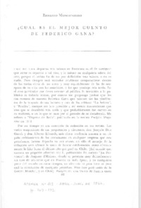 ¿Cual es el mejor cuento de Federico Gana?  [artículo] Ernesto Montenegro.