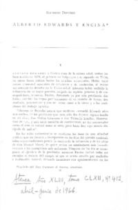 Alberto Edwards y Encina  [artículo] Ricardo Donoso.