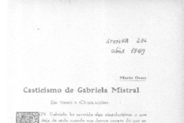 Casticismo de Gabriela Mistral  [artículo] Mario Osses.