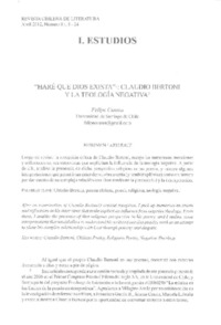 "Haré que dios exista"  [artículo] Felipe Cussen.