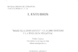 "Haré que dios exista"  [artículo] Felipe Cussen.