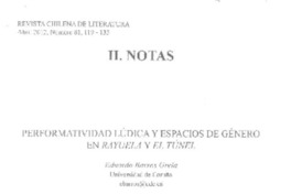 Performatividad lúdica y espacios de género en Rayuela y El Túnel  [artículo] Eduardo Barros Grela.