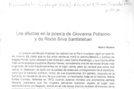 Los afectos en la poesía de Giovanna Pollarolo y de Rocío Silva Santisteban  [artículo] Marco Martos.