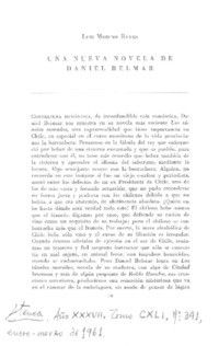 Una nueva novela de Daniel Belmar  [artículo] Luis Merino Reyes.