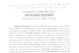 Eduardo Llanos Melussa  [artículo] Oscar Sarmiento.