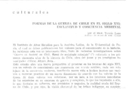 Formas de la guerra de Chile en el siglo XVI: esclavitud y conciencia medieval  [artículo] Tomás Lago.