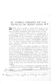 El Pueblo chileno en las novelas de Blest Gana  [artículo].