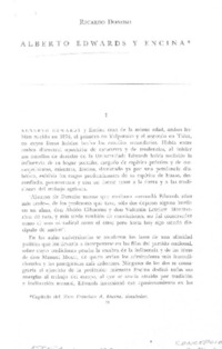 Alberto Edwards y Encina  [artículo] Ricardo Donoso.