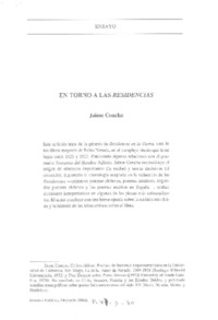 En torno a las residencias  [artículo] Jaime Concha.