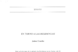 En torno a las residencias  [artículo] Jaime Concha.