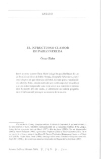El Infructuoso clamor de Pablo Neruda.  [artículo]