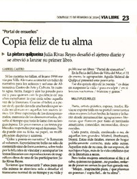 Copiafeliz de tu alma  [artículo] Gabriel Castro.