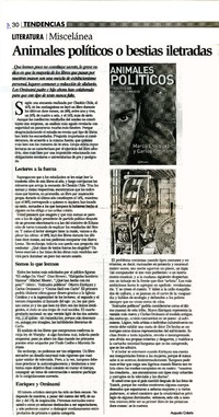 Animales políticos o bestias iletradas  [artículo] Augusto Colarte.