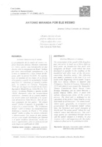 Antonio Miranda por ele mesmo  [artículo] Antonio Lisboa Carvalho de Miranda.