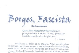 Borges, fascista  [artículo] Carlos Almonte.