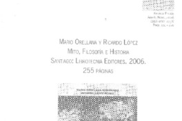 Mito, filosofía e historia  [artículo] Edison Otero.