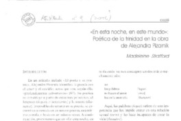 En esta noche, en este mundo  [artículo] Madeleine Stratford.