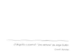 ¿Fotografía o poema?  [artículo] Goretti Ramírez.