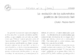 La evolución de los autorretratos poéticos de Gioconda belli  [artículo] Oralia Preble-Niemi.