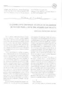 La poesía como desmesura  [artículo] Gemma García-San Ramón.