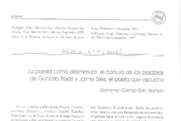 La poesía como desmesura  [artículo] Gemma García-San Ramón.