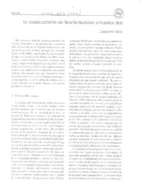 La poesía parlante de Vicente Huidobro a nuestros días  [artículo] Cedomil Goic.