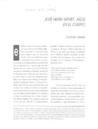 José María Memet, años en el cuerpo  [artículo] Camilo Marks.