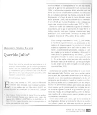 Querido Julio  [artículo] Margarita Mateo Palmer.