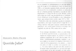 Querido Julio  [artículo] Margarita Mateo Palmer.