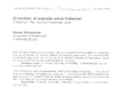 D'Halmar: el sagrado amor fraternal  [artículo] Daniel Balderston.