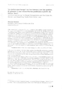 "Lo único que tengo" en las tomas y en las poblas  [artículo] Nicolás Román.