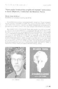 "Para poder traducirlos amplío mi mundo" (entrevista)  [artículo] María Inés Zaldívar.