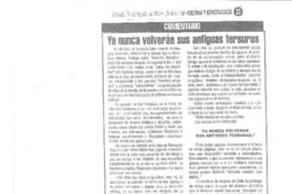 Ya nunca volverán sus antiguas tersuras  [artículo] Walter Hoefler.