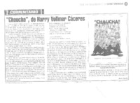 "Chaucha", de Harry Vollmer Cáceres  [artículo] Walter Hoefler.