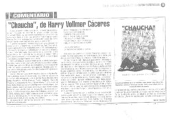 "Chaucha", de Harry Vollmer Cáceres  [artículo] Walter Hoefler.