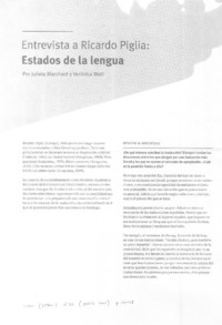 Estados de la lengua (entrevista)  [artículo] Julieta Marchant y Verónica Watt.