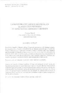 La maniobra del orden artificial en El buen celo premiado  [artículo] Carmen Rabell.