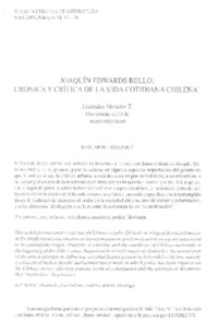 Crónica y crítica de la vida cotidiana  [artículo] Leonidas Morales T.