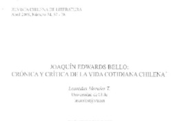 Crónica y crítica de la vida cotidiana  [artículo] Leonidas Morales T.