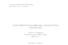 Leonardo Padura Fuentes y su detective nostálgico  [artículo] Clemens A. Franken K.