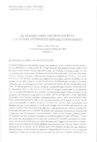 El pasado como archivo vacío en La ciudad anterior de Gonzalo Contreras  [artículo] Mario Lillo Cabezas.