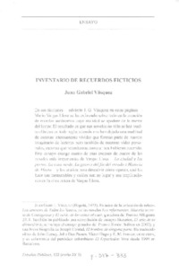 Inventario de recuerdos ficticios  [artículo] Juan Gabriel Vásquez.
