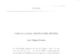 Vargas Llosa, testigo del mundo  [artículo] José Miguel Oviedo.
