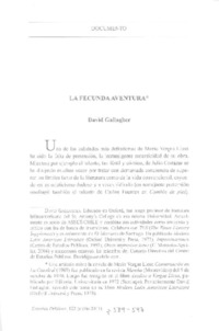 La fecunda aventura  [artículo] David Gallagher.