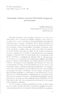 Homenaje a Isidora Aguirre (1919-2022), el tapiz de un encuentro  [artículo] Andrea Jeftanovic.