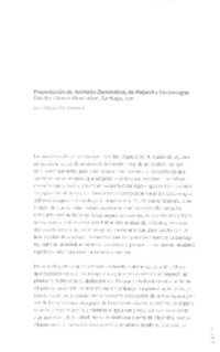 Presentación de Animales domésticos, de Alejandra Costamagna  [artículo] Alejandro Zambra.