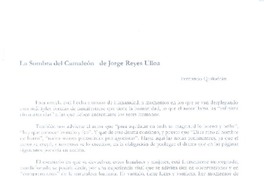 La sombra del camaleón de Jorge Reyes Ulloa  [artículo] Fernando Quilodrán.
