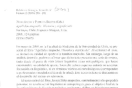 Apellidos mapuche  [artículo] Gilberto Sánchez y Cristián Lagos.