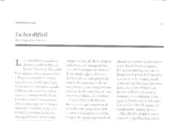 La luz difícil  [artículo] Alejandro Zambra.